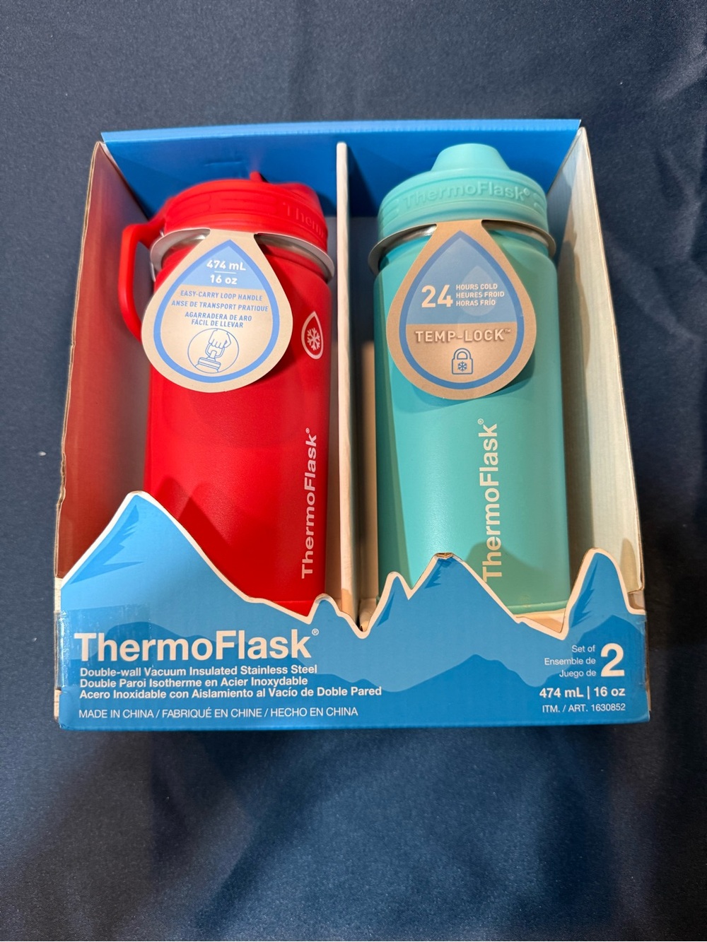 ThermoFlask 16 oz Insulated Stainless Steel Water Bottles (Set of 2) – NWT
